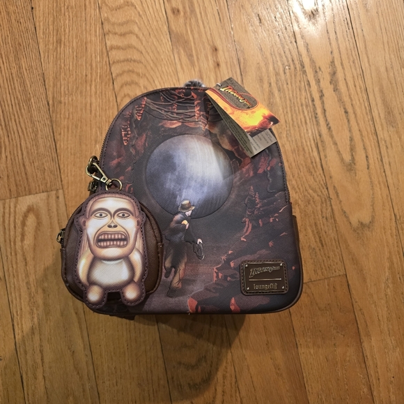 Loungefly Handbags - Raiders of the Lost Ark Indiana Jones Backpack & Coin Bag LOUNGEFLY NWT